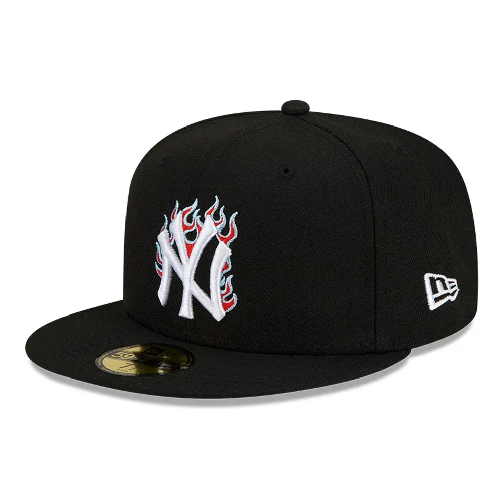 [60224657] New York Yankees Team Fire Black MBL 59FIFTY Men's Fitted Hat