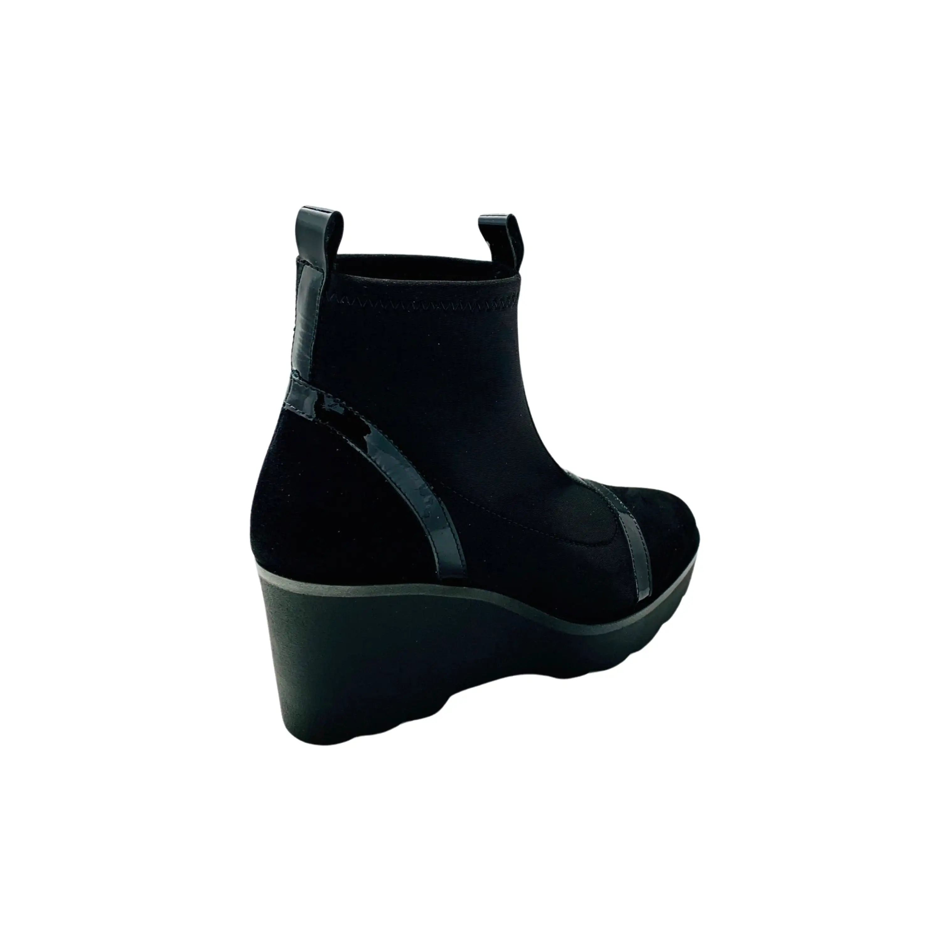 9754 Black Wedge Stretch Bootie