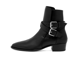 AMIRI CALF BUCKLE BOOT - BLACK