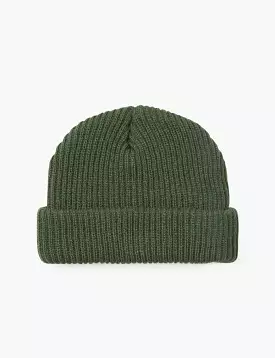 Article. Fisherman Rib Beanie Hat - Olive Green