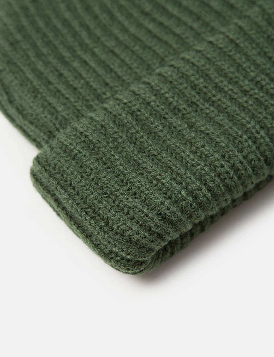 Article. Fisherman Rib Beanie Hat - Olive Green