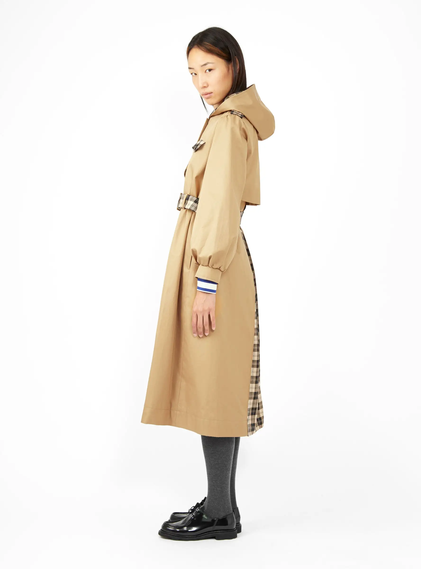 Aspen Trench Coat Camel & Black