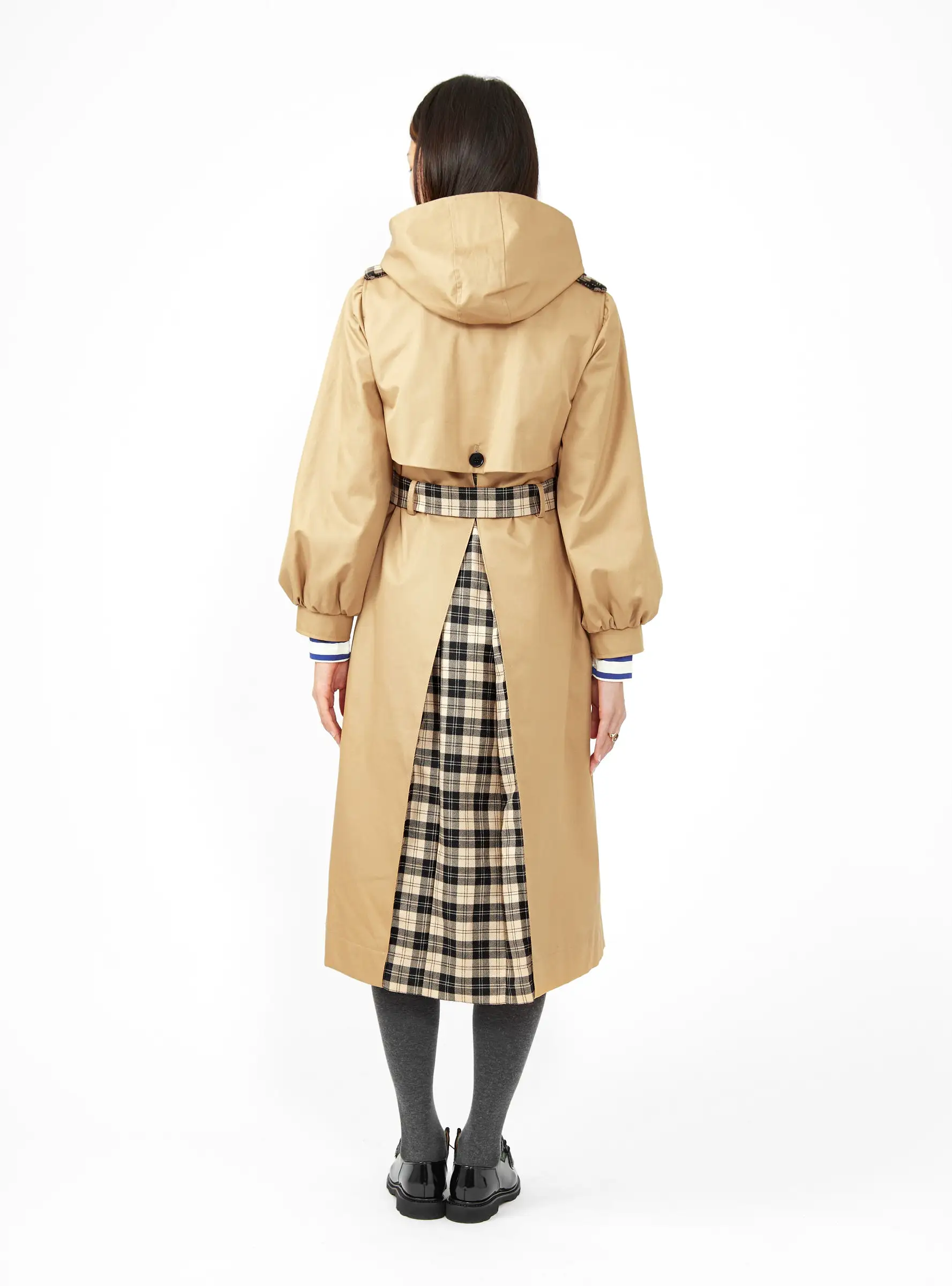 Aspen Trench Coat Camel & Black