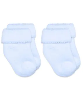 Baby Blue Terry Turn Cuff Bootie Socks