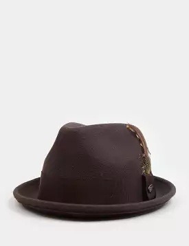 Bailey Tino Felt Crushable Trilby Hat - Brown