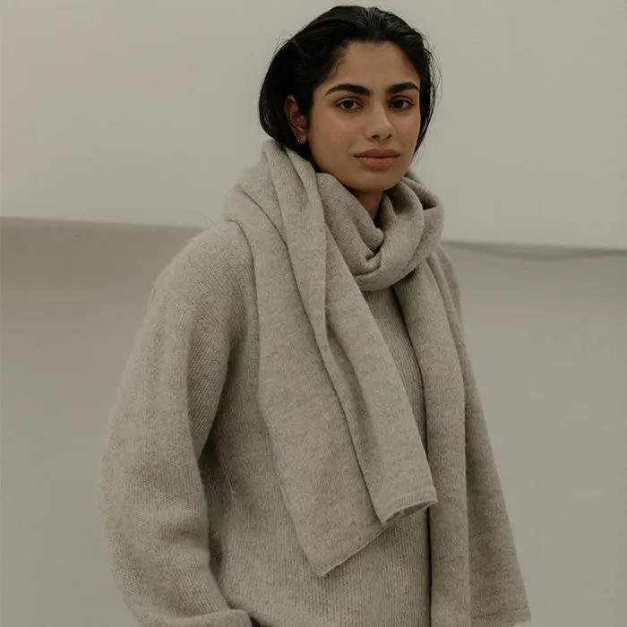 Bare Knitwear Woman Alpaca Travel Wrap Sea Salt Grey