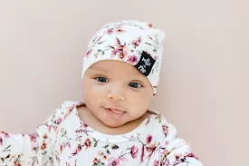 BEANIE- Rose Floral Rib