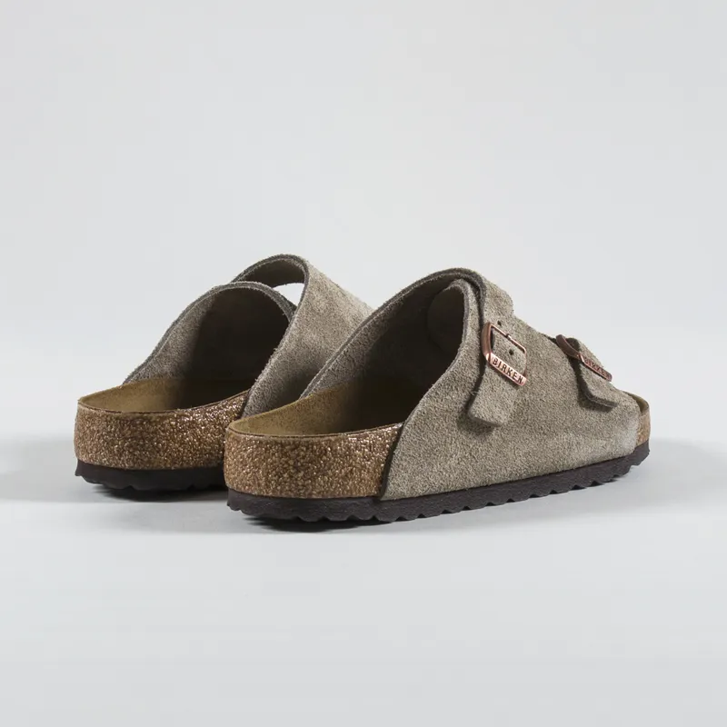 Birkenstock Womens Zurich Suede Leather Sandals Taupe