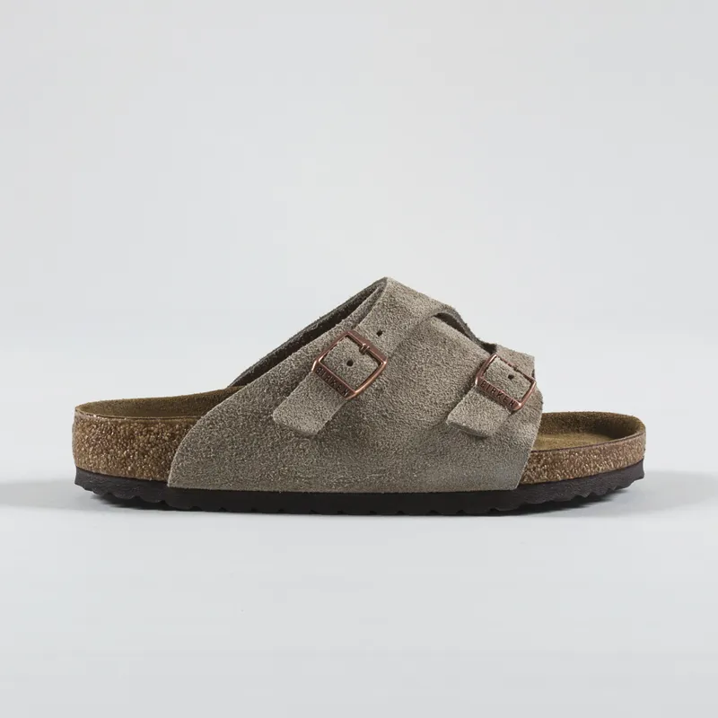 Birkenstock Womens Zurich Suede Leather Sandals Taupe