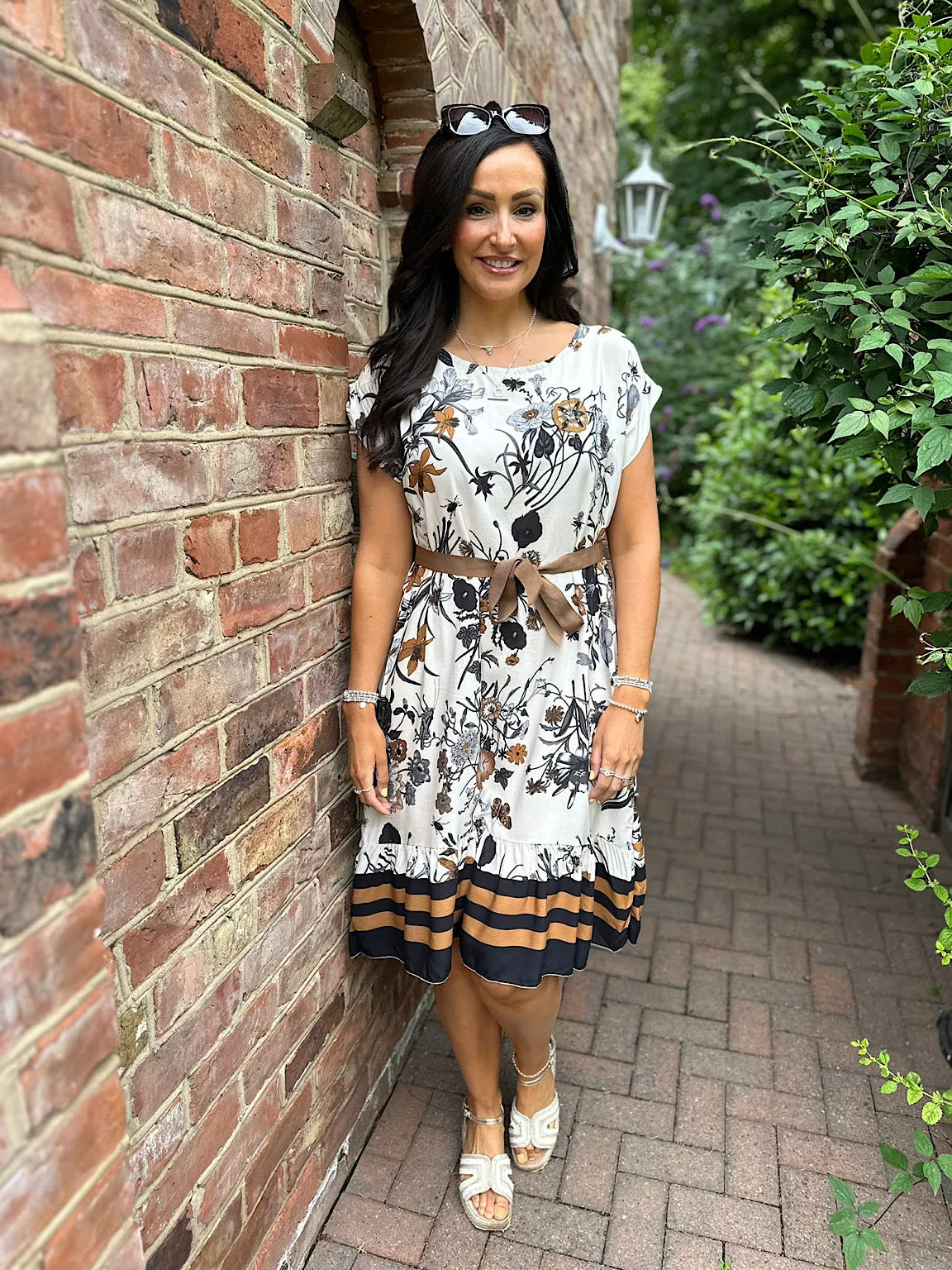 Black Floral Tie Dress Selene