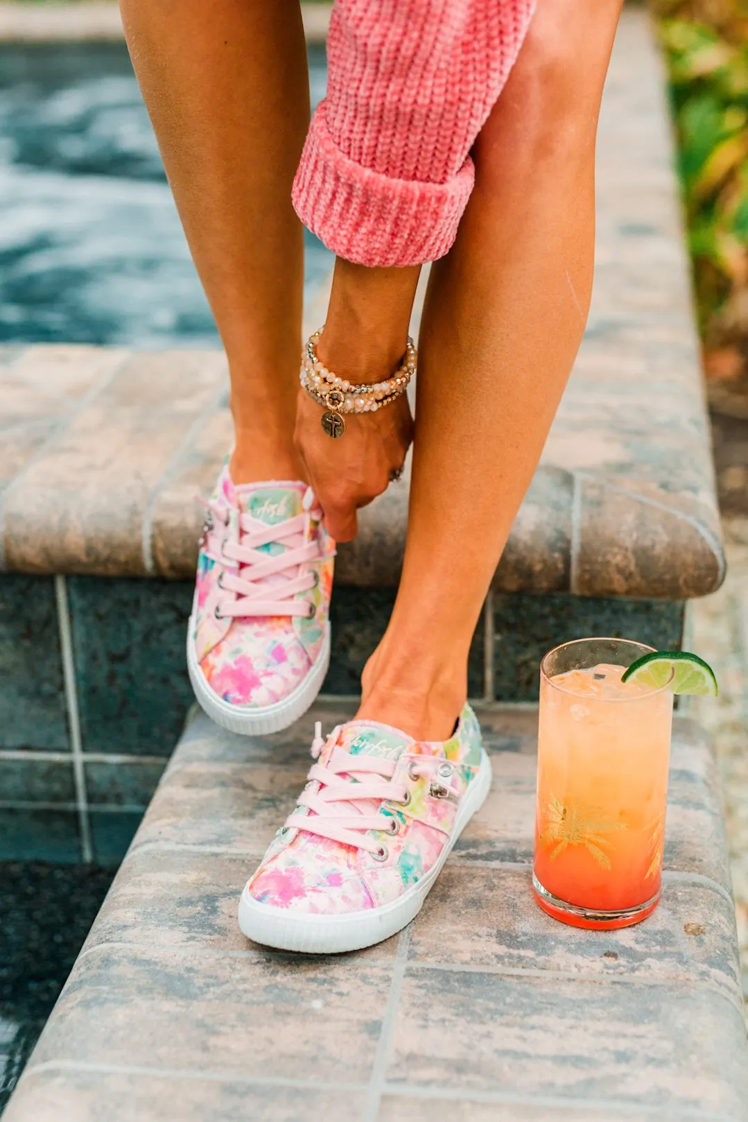 Blowfish Fruit Sneakers- Pink Rainwater Canvas