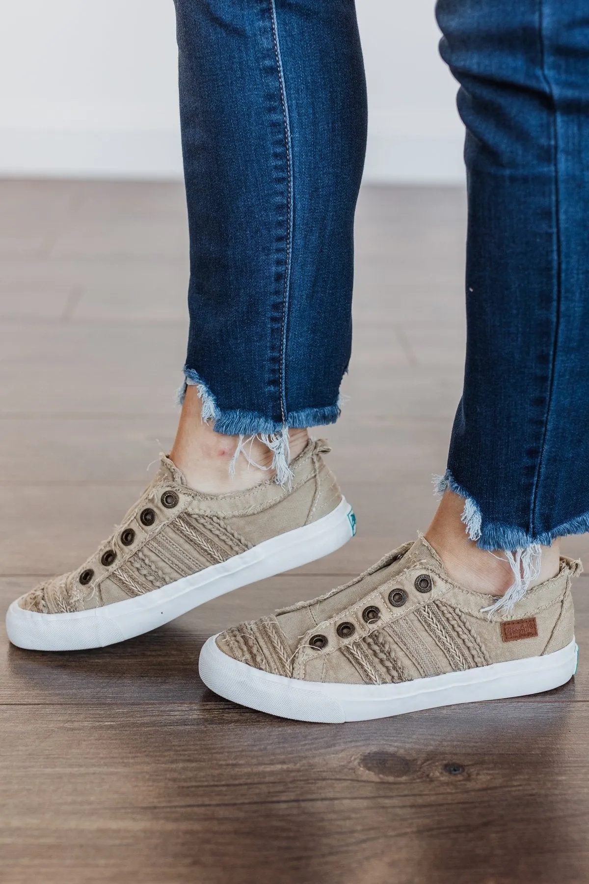 Blowfish Parlane Braided Canvas Sneakers- Desert Khaki