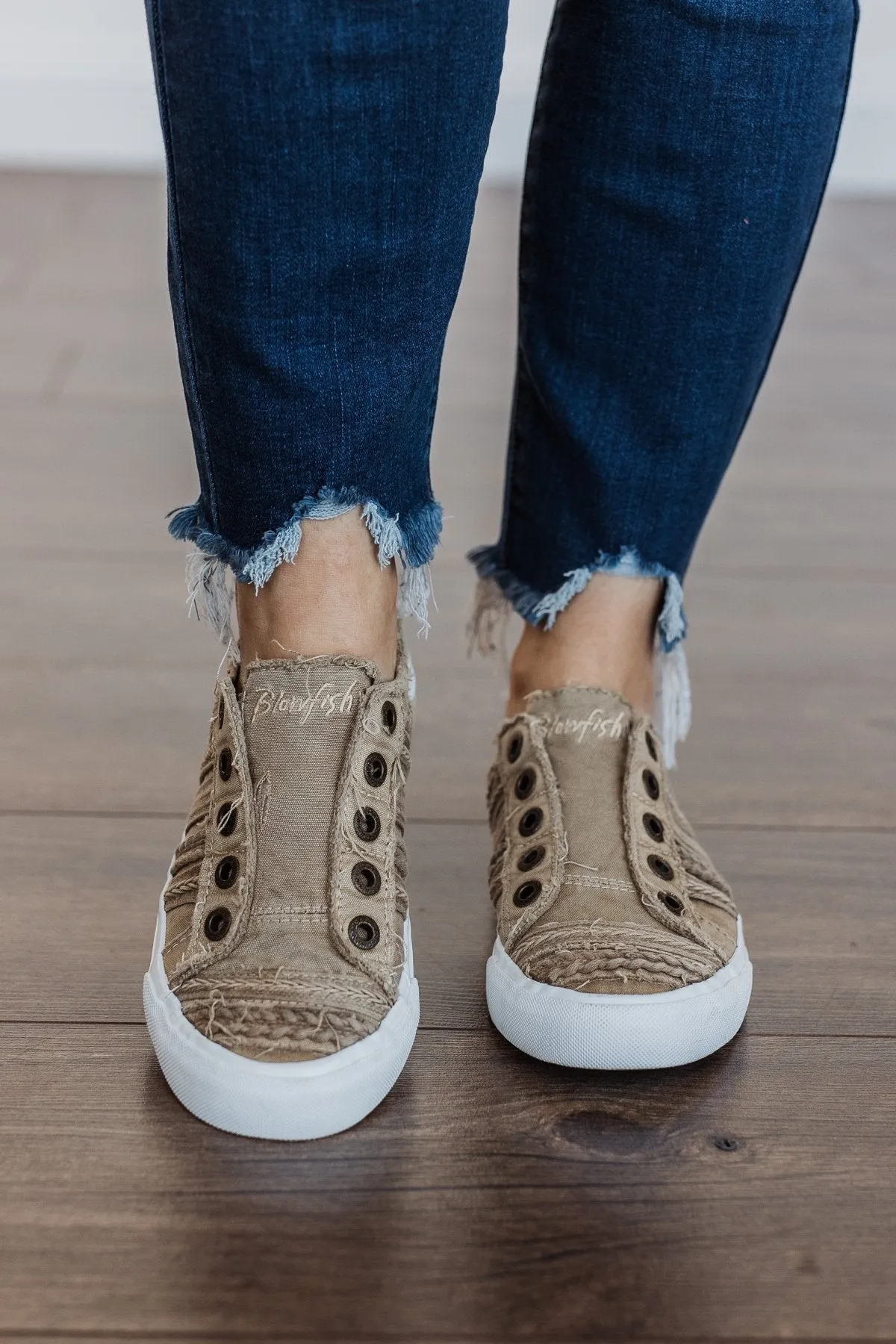 Blowfish Parlane Braided Canvas Sneakers- Desert Khaki