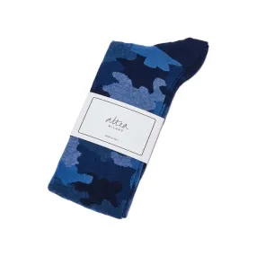 CAMOUFLAGE LONG SOCKS IN COTTON Man Blue Azzurro