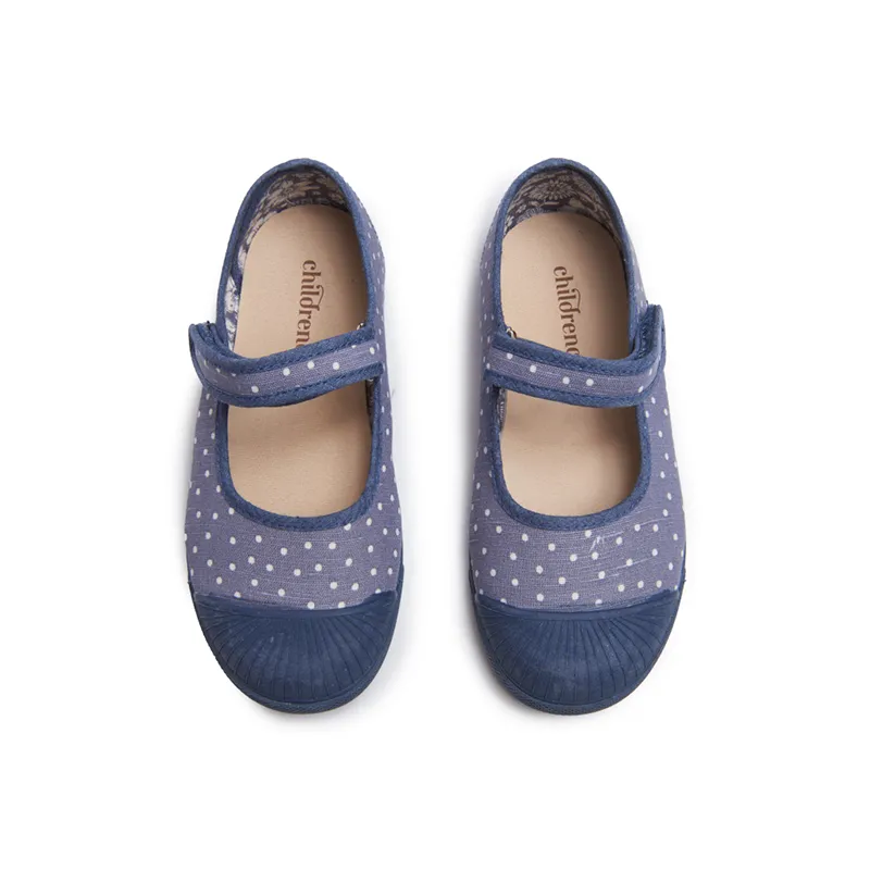 Canvas Mary Jane Sneakers in Blue Dots