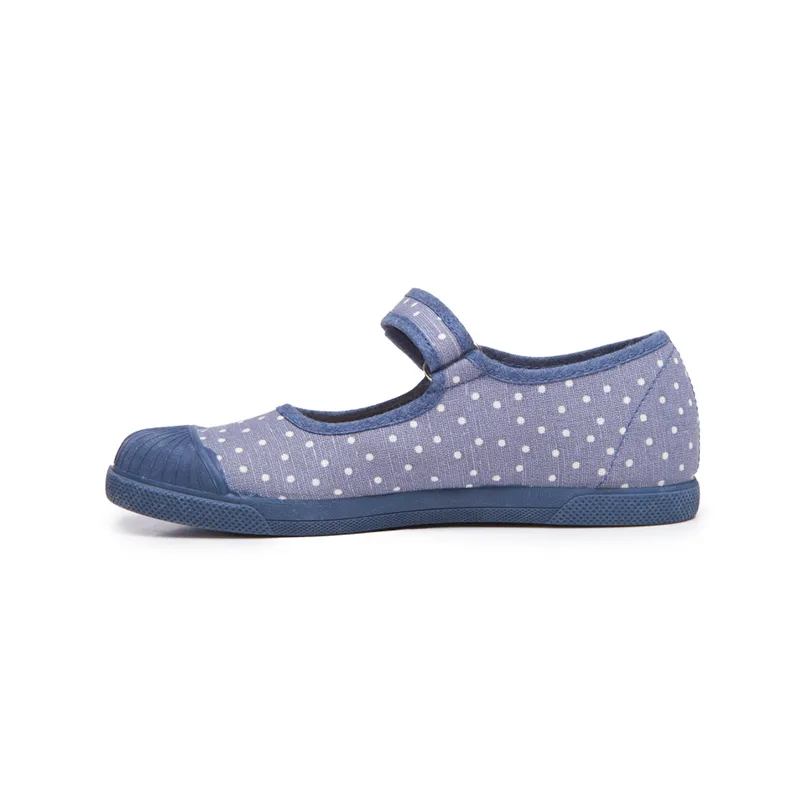 Canvas Mary Jane Sneakers in Blue Dots