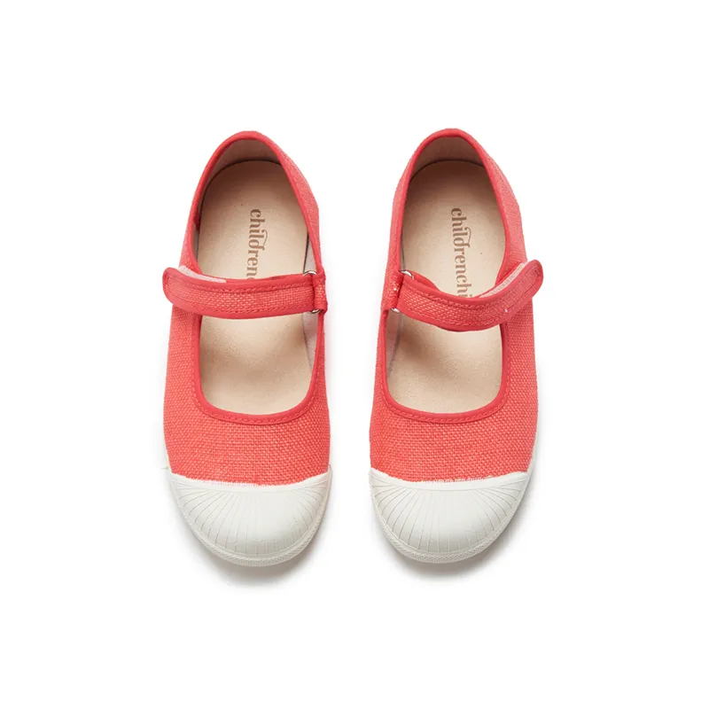 Canvas Mary Jane Sneakers in Coral