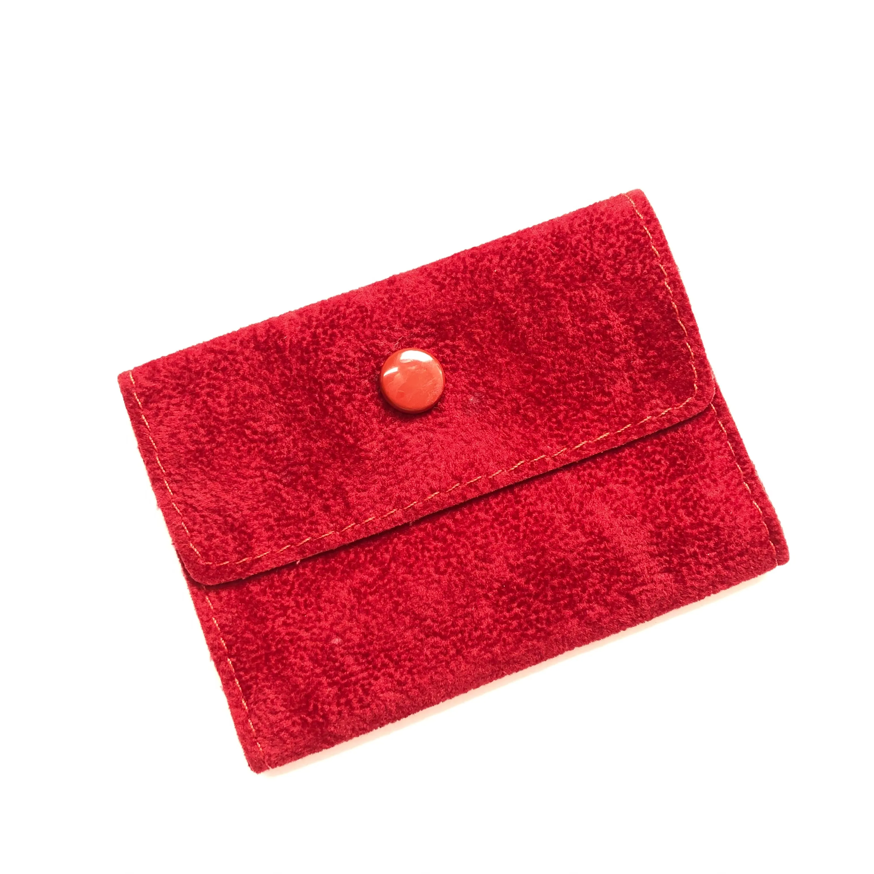 CARTIER Faux Suede Jewelry Pouch 3.5 x 2.5 inches