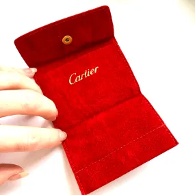 CARTIER Faux Suede Jewelry Pouch 3.5 x 2.5 inches