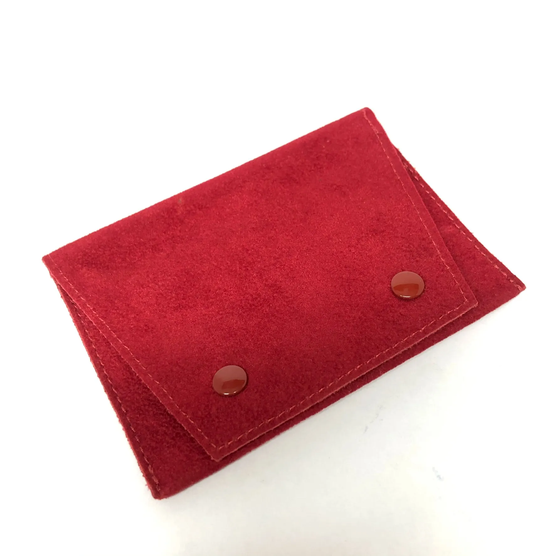 CARTIER POUCH 3x4.25” Red Faux Suede