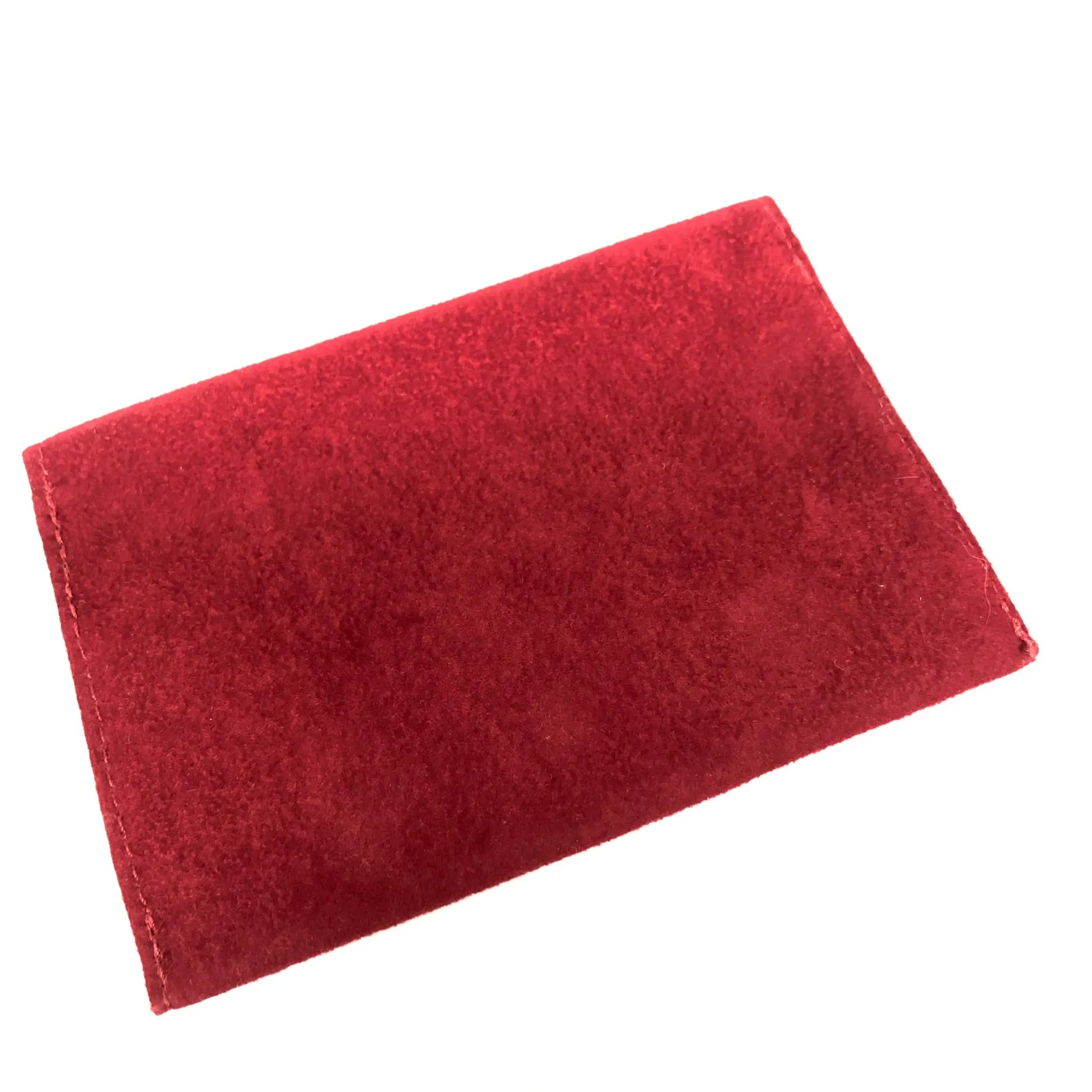 CARTIER POUCH 3x4.25” Red Faux Suede