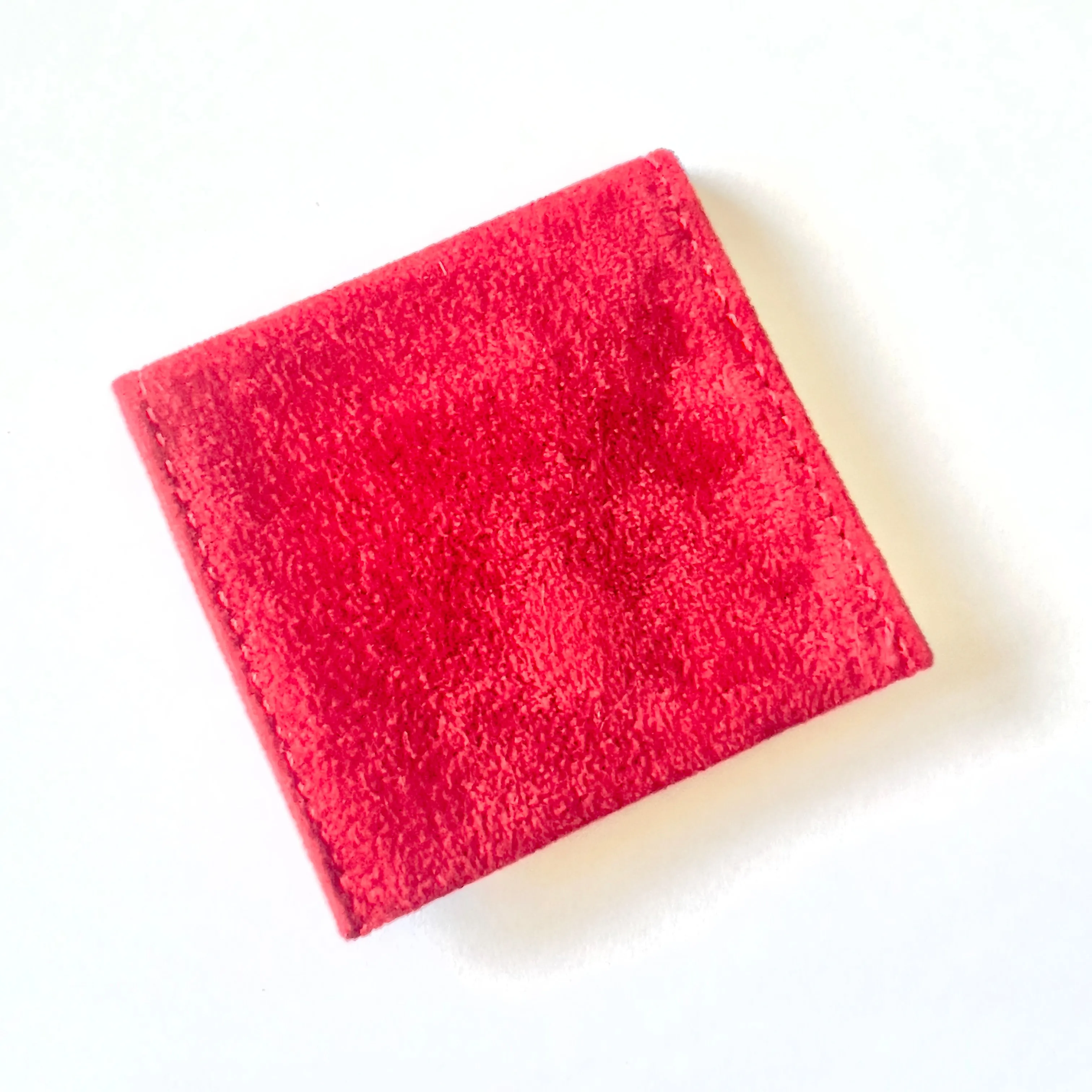 CARTIER Red Faux Suede Jewelry Pouch 2.75x2.5 inches