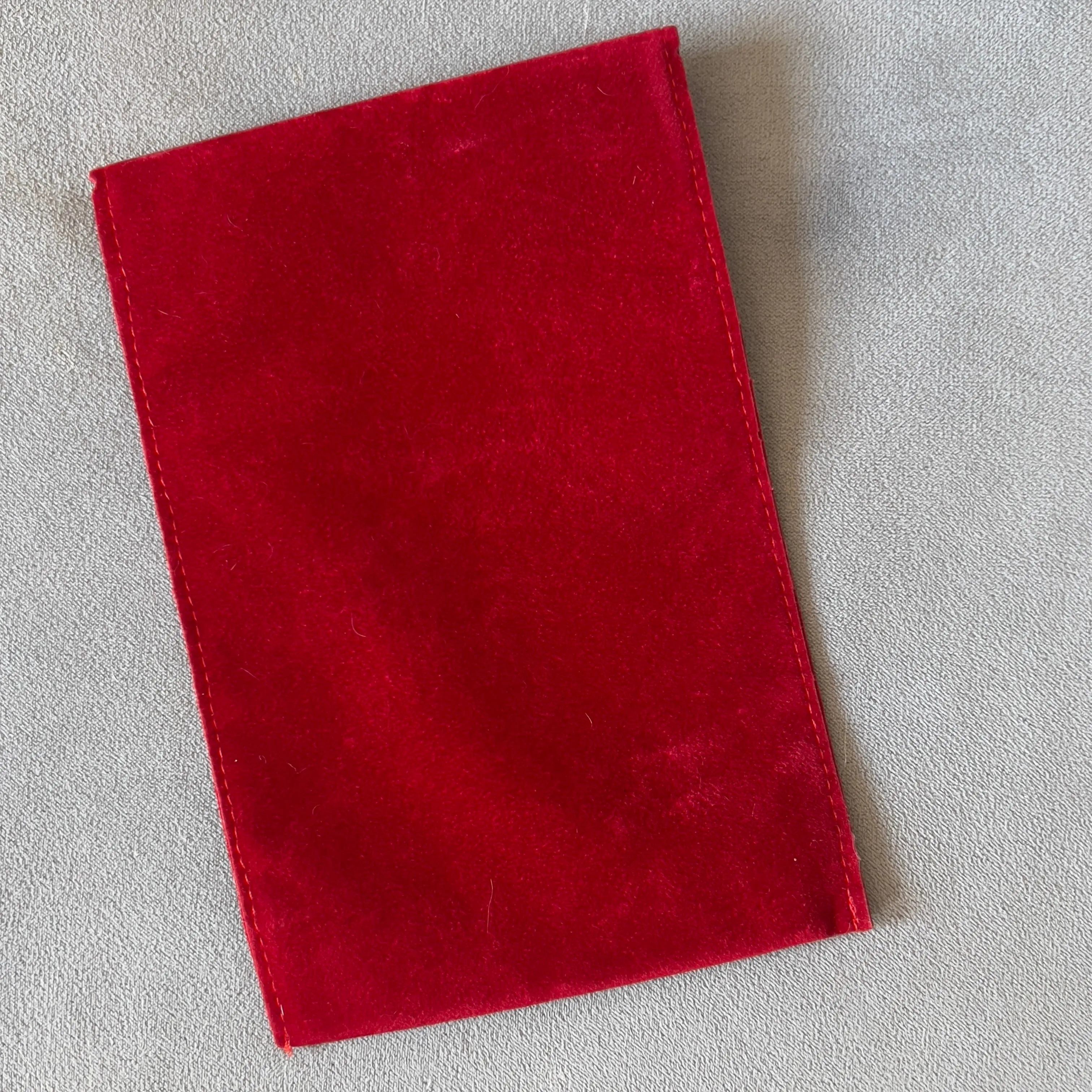 CARTIER Red Faux Suede Jewelry Pouch 7x4.75 inches