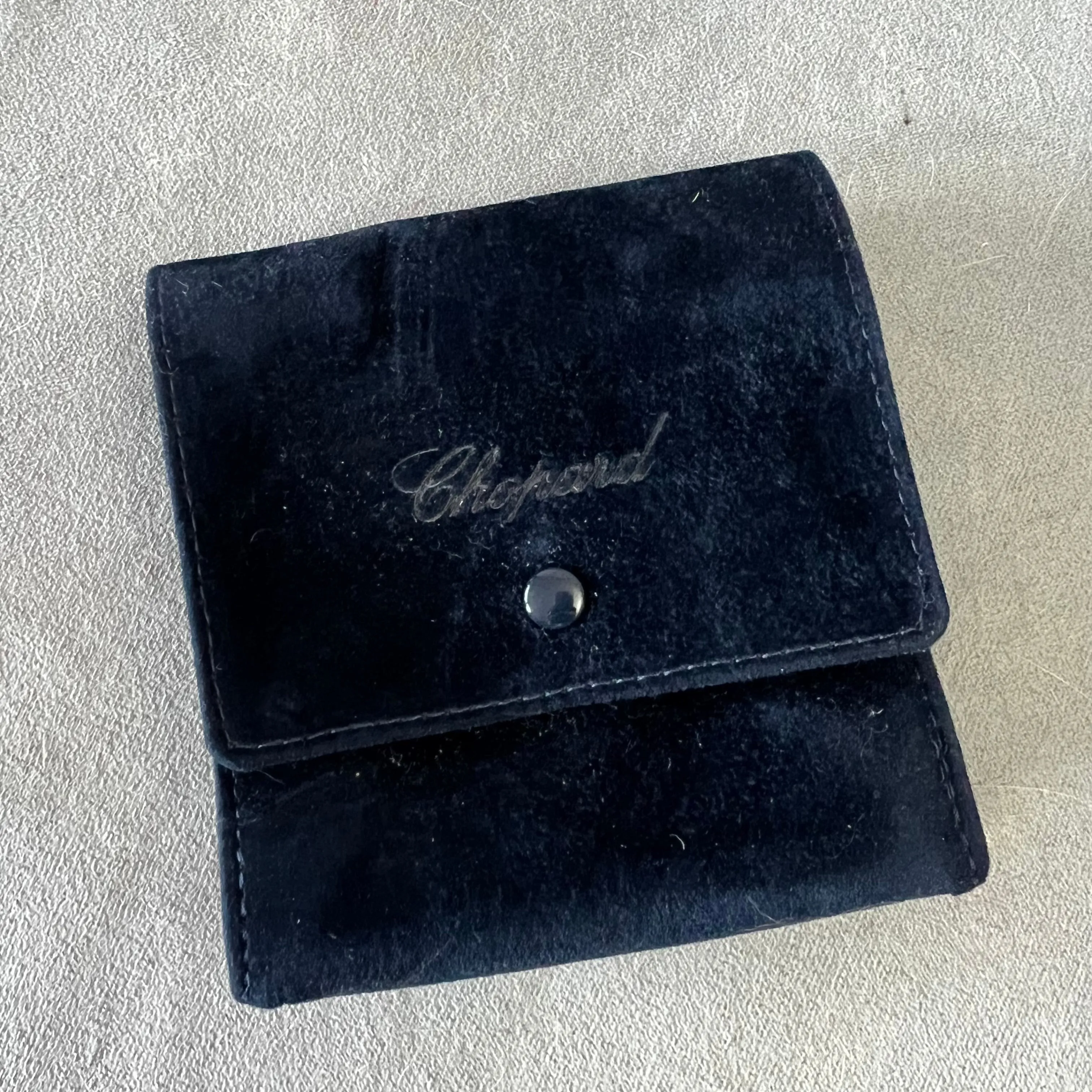 CHOPARD Blue Faux Suede Case 4x4x2 inches