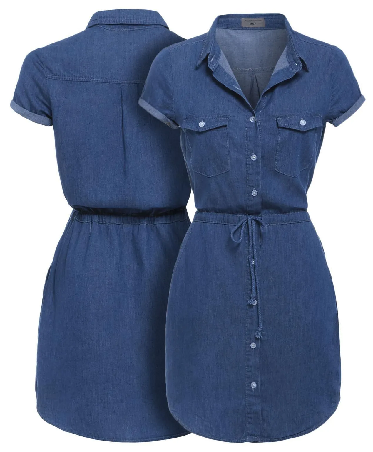 Cotton Denim Shirt Dress, Plus Sizes 18 to 26