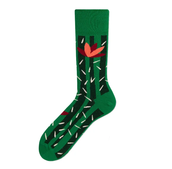 Crew Socks | Mismatched Socks - Cactus