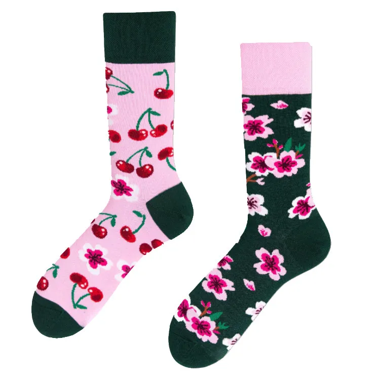 Crew Socks | Mismatched Socks - Cherry