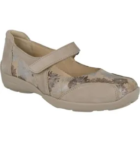 DB Easy B  Womens Misty Beige/Floral Strap Over Shoes 78579H EE-4E (2V)