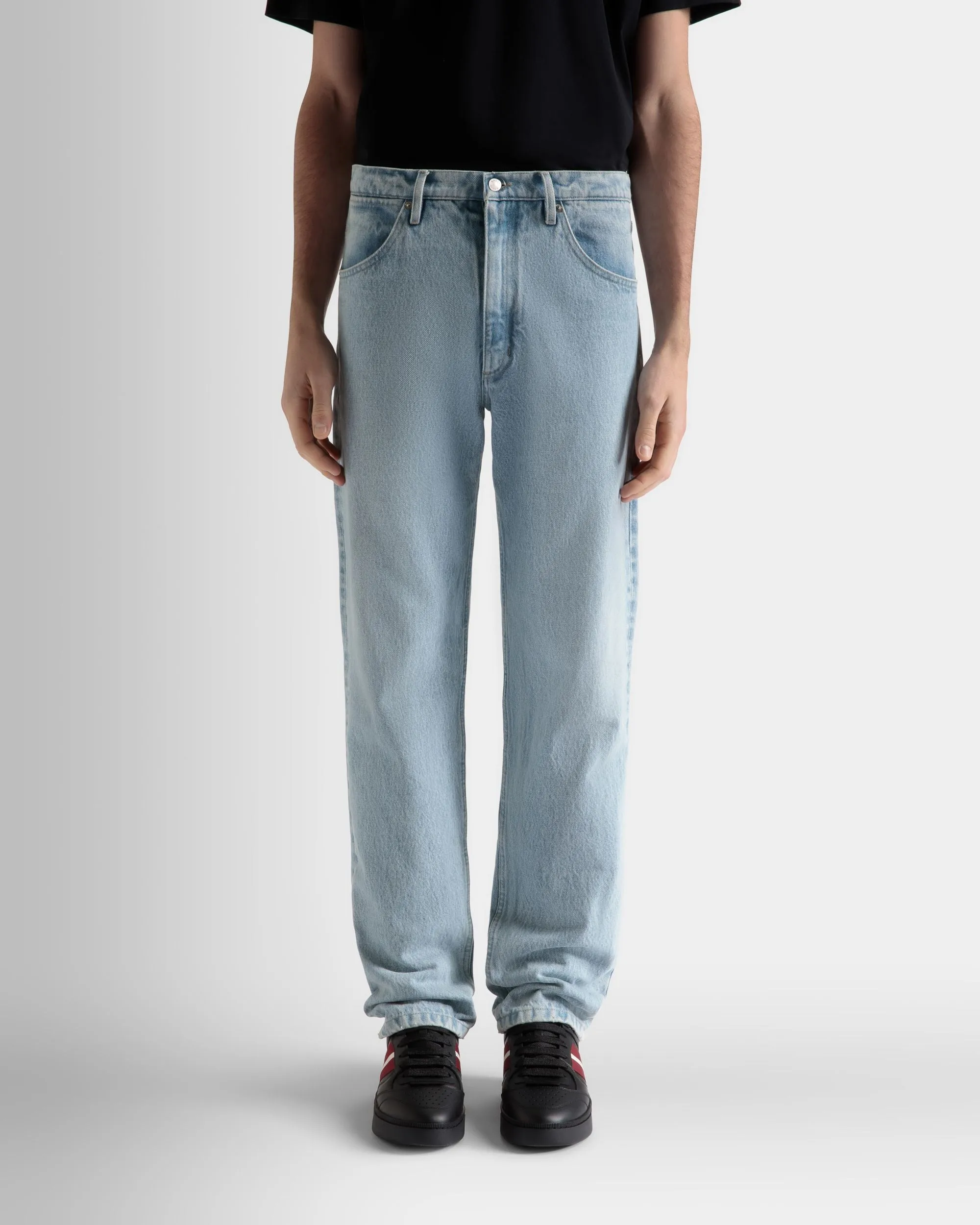 Denim Pants In Light Indigo Cotton 