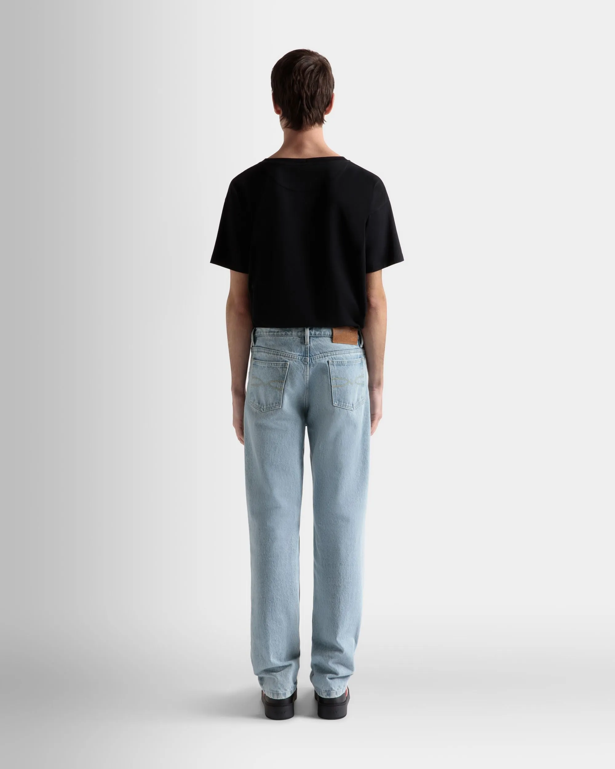 Denim Pants In Light Indigo Cotton 