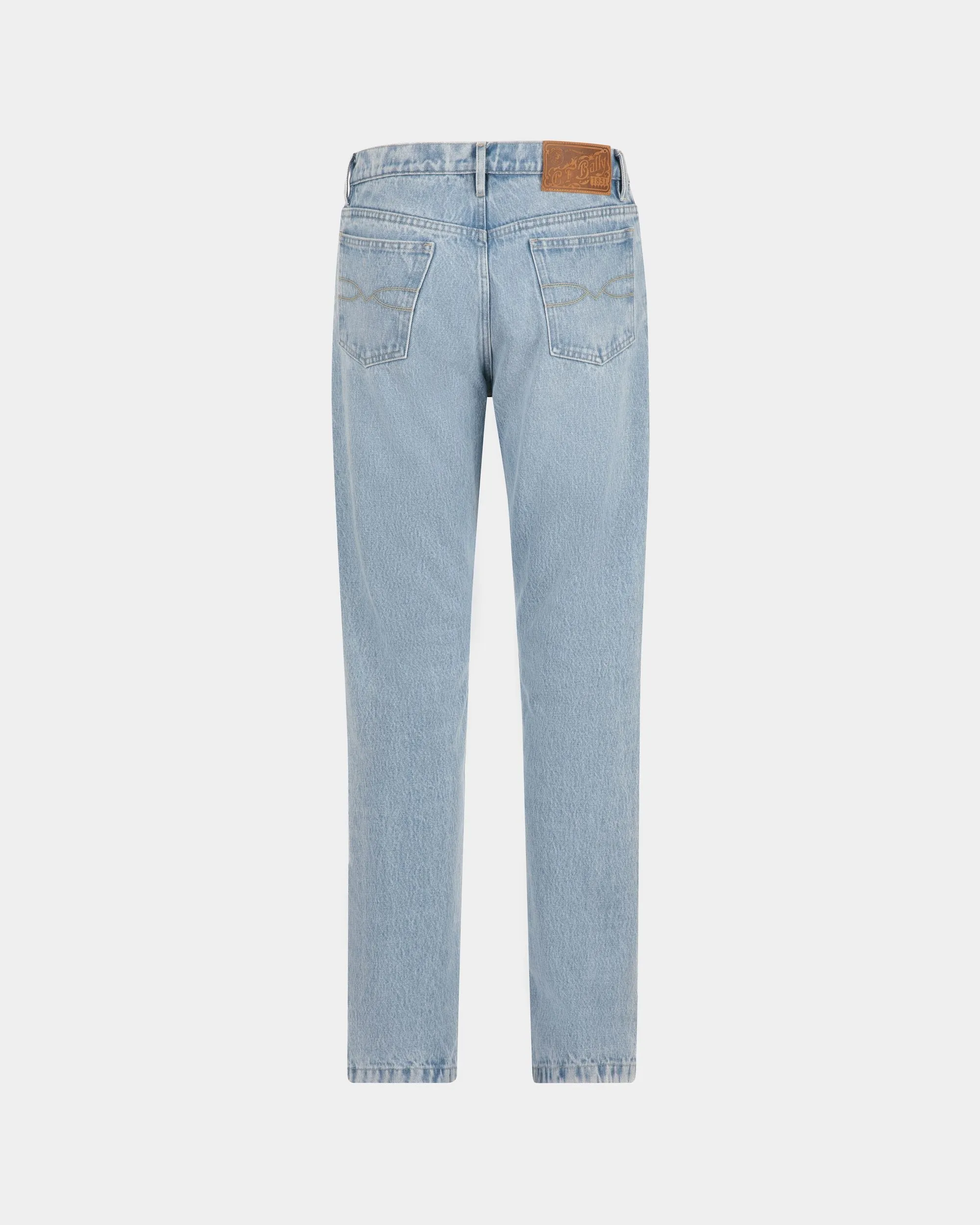 Denim Pants In Light Indigo Cotton 