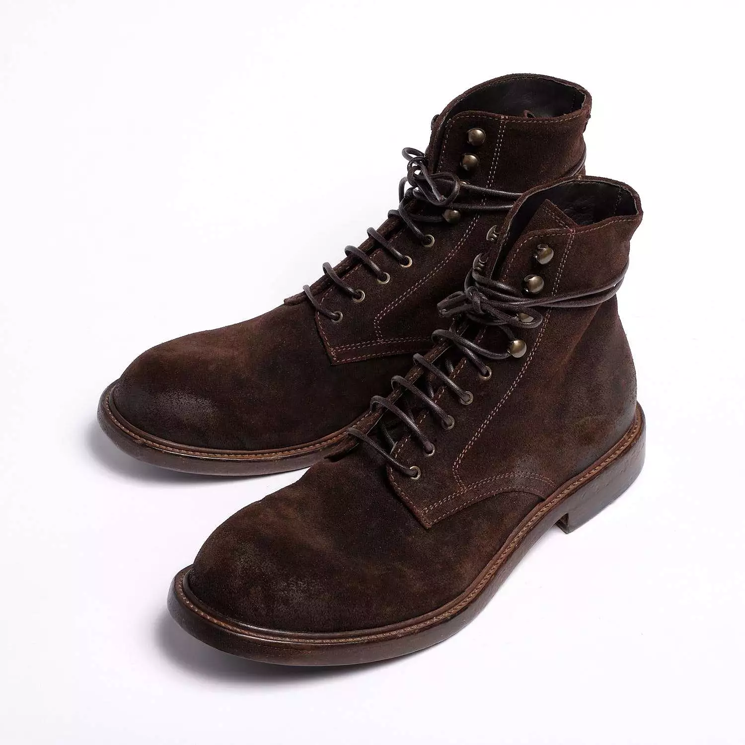 Dominique Laced Mid Boot Suede leather rust