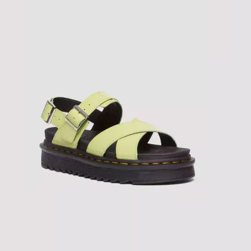 Dr Marten Voss II Distressed Patent Leather Sandals | Lime Green - 31740316