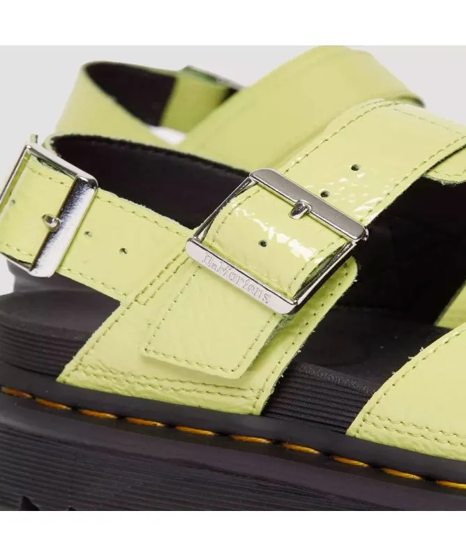 Dr Marten Voss II Distressed Patent Leather Sandals | Lime Green - 31740316