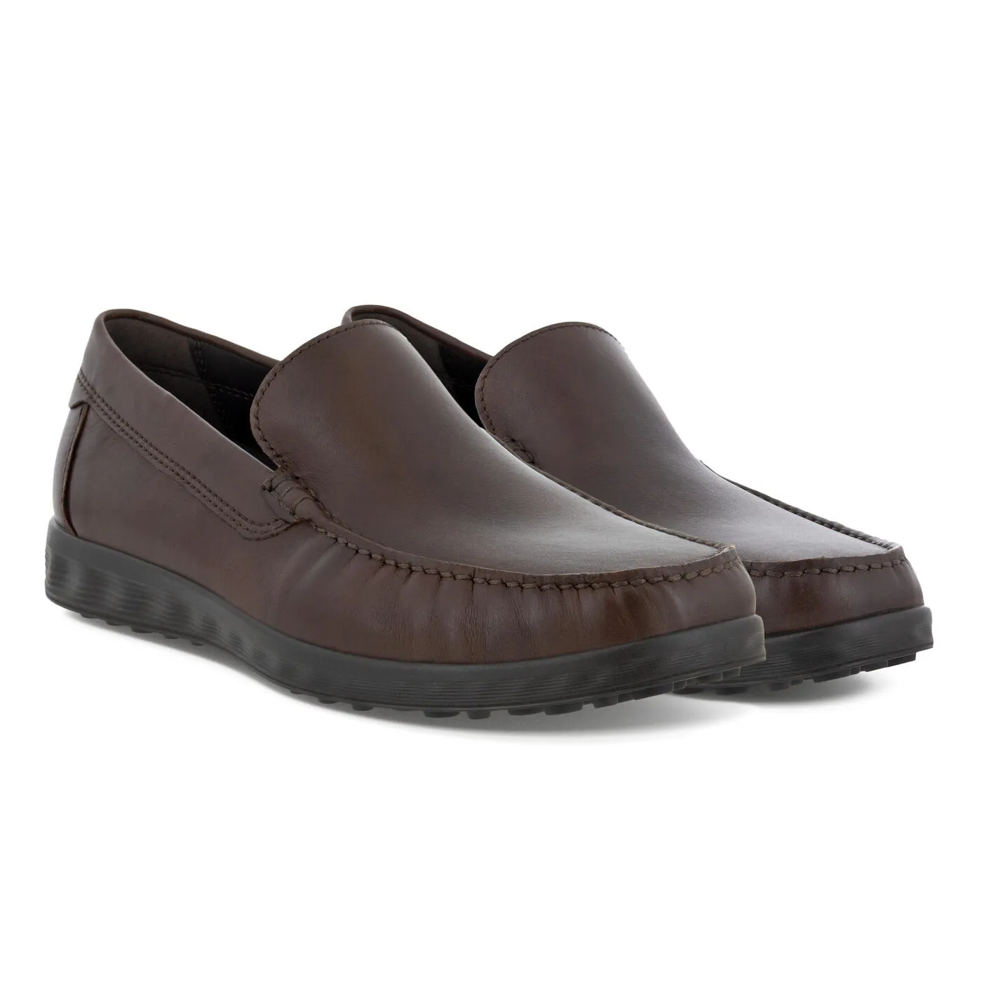 Ecco Mens S Lite Slip-On Moc Loafer- Brown Smooth Leather