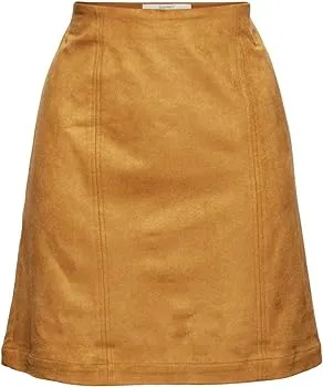 Esprit Faux Suede Skirt in Camel