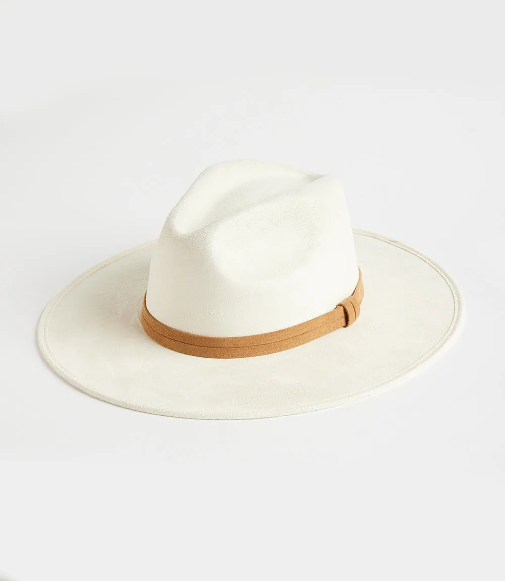 Faux Suede Fedora Hat