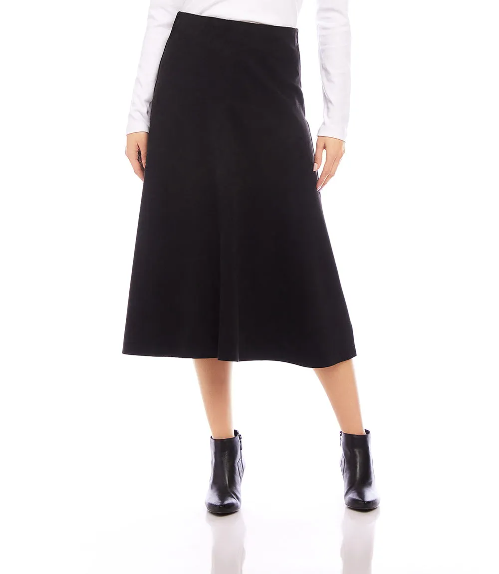 Faux Suede Midi Skirt