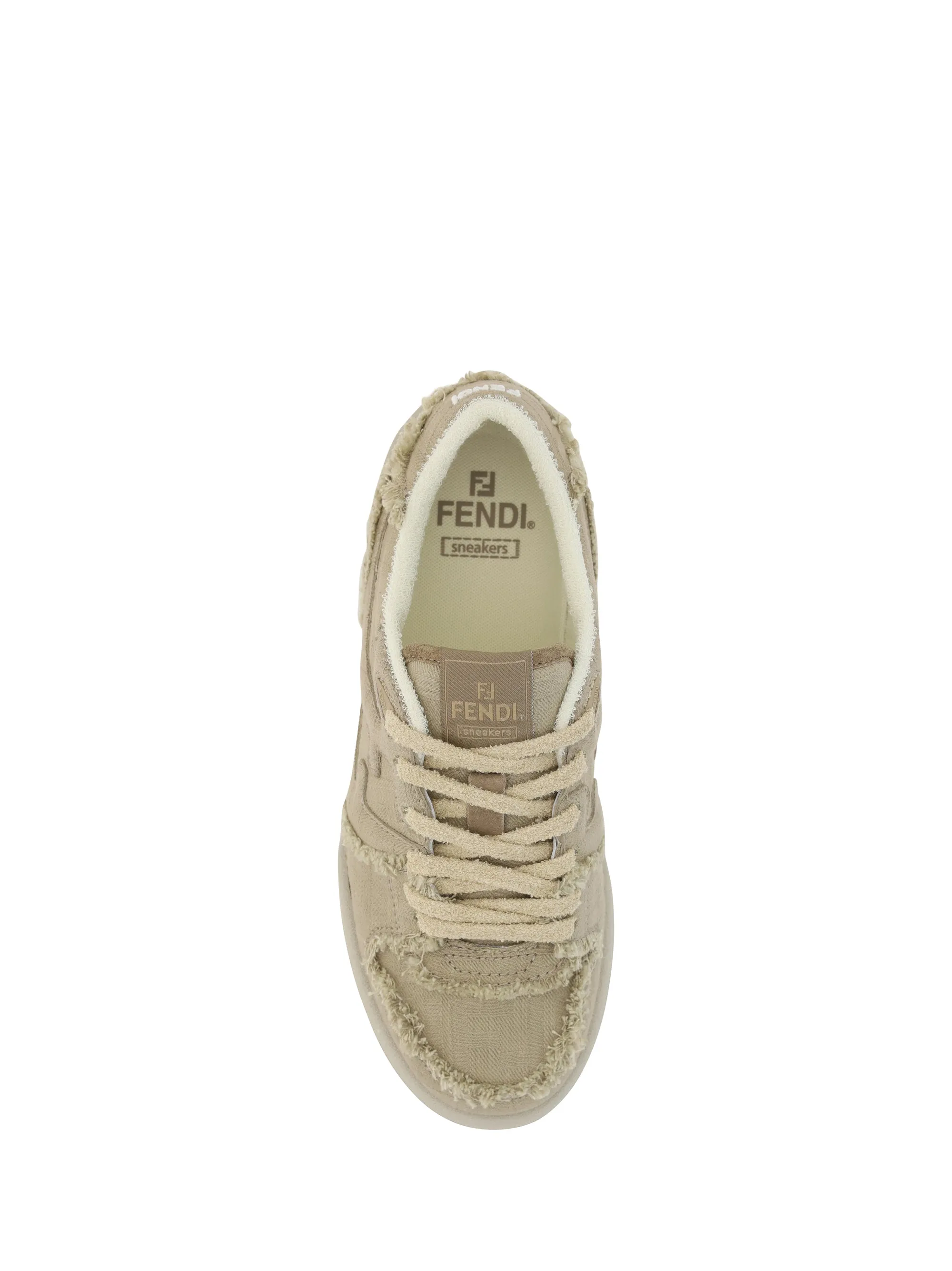 Fendi Mach Canvas Sneakers - Beige