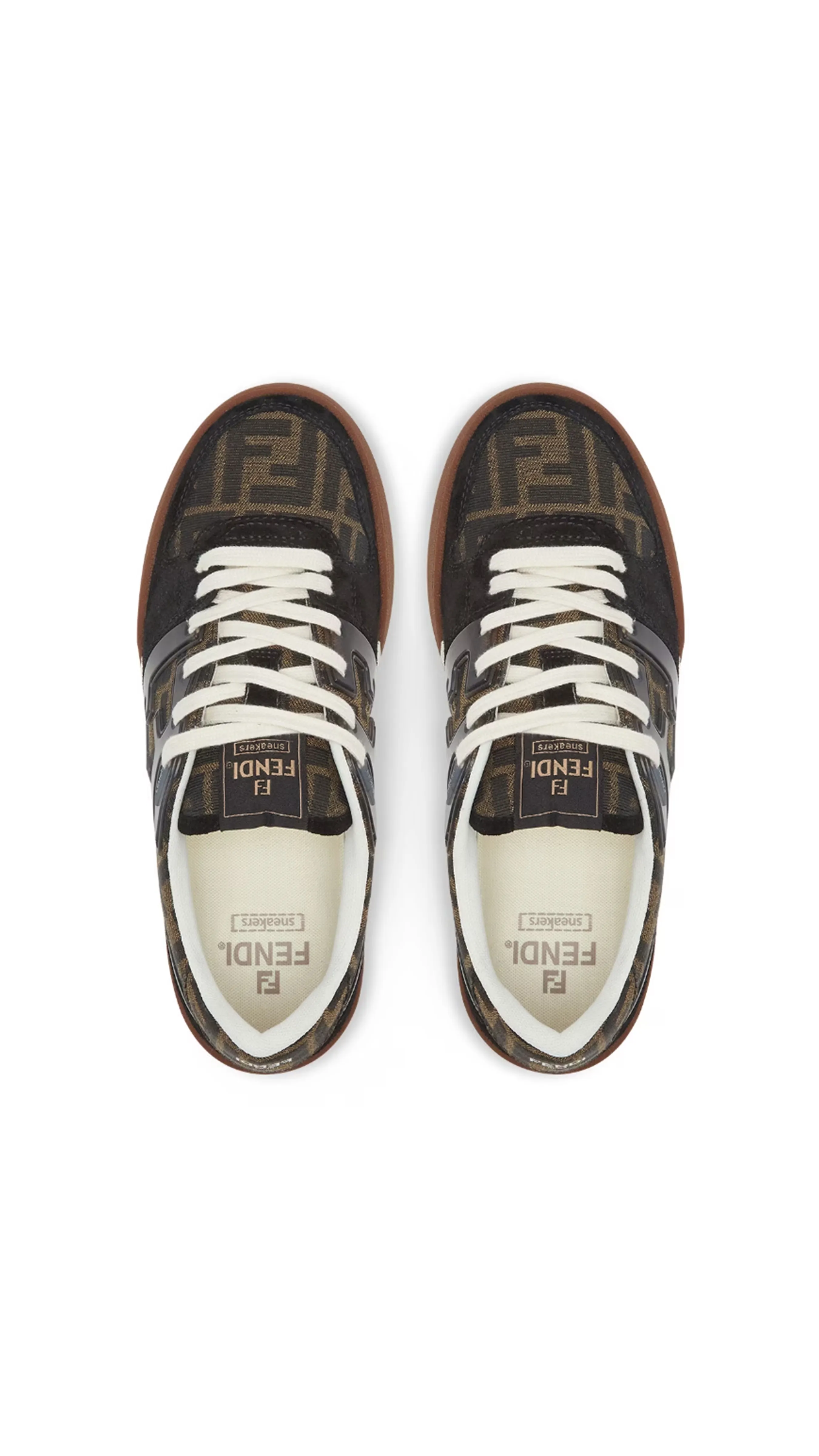 Fendi Match Canvas Sneakers - Brown/Black