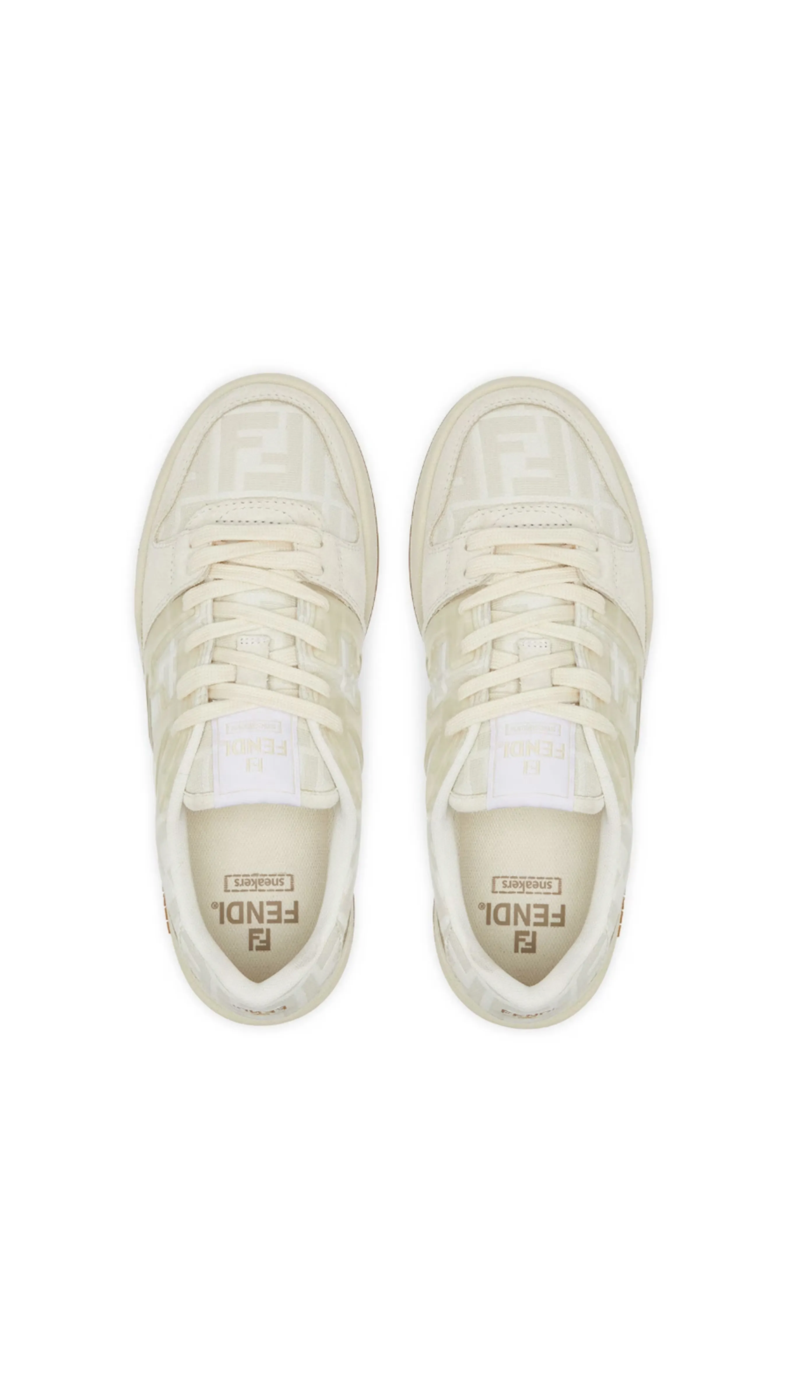 Fendi Match Canvas Sneakers - White/Cream