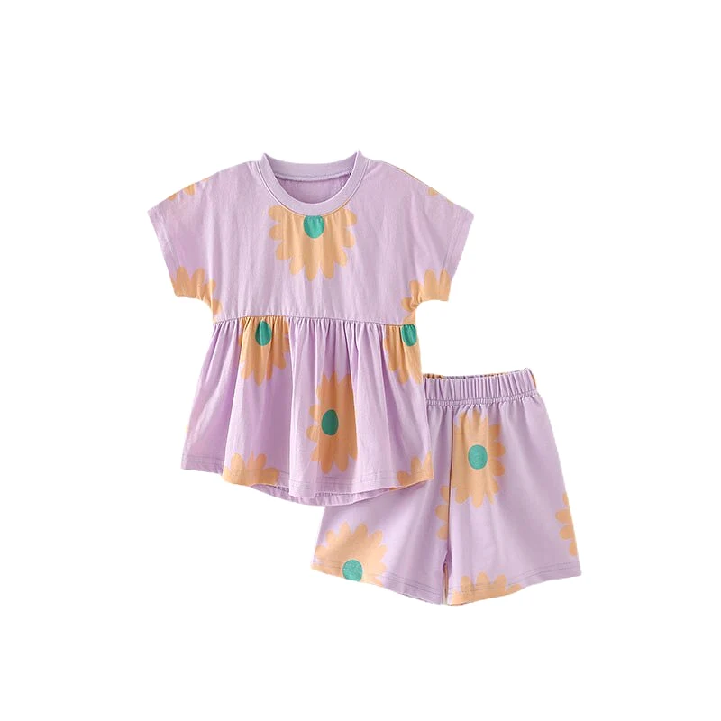 Floral Kids 2 Pcs  Summer Outfits