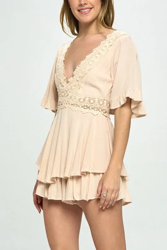 Flutter Sleeved Short Romper