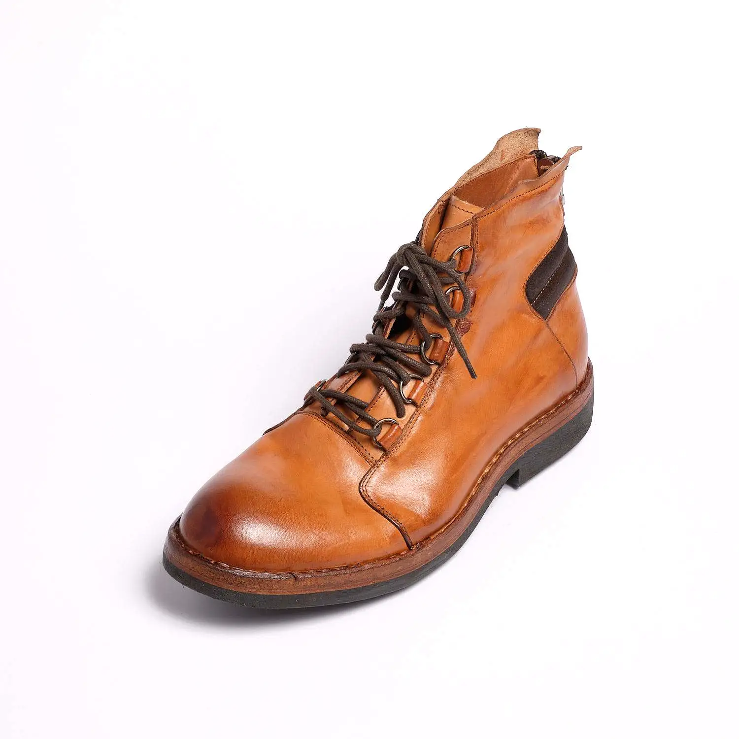 Frank Laced Mid Boot Natural Vacchetta leather cuoio