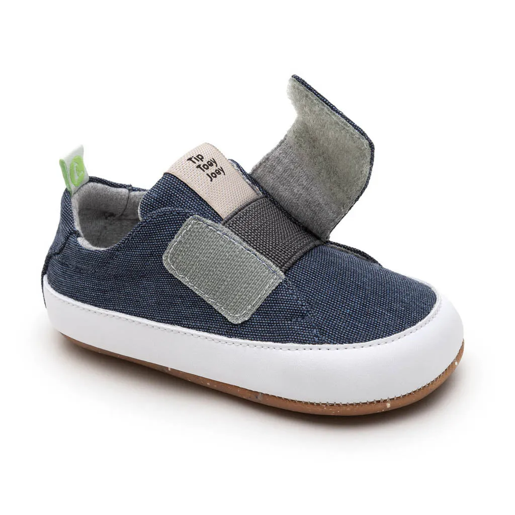 Friendly Green Sneakers - Blue Eco Canvas