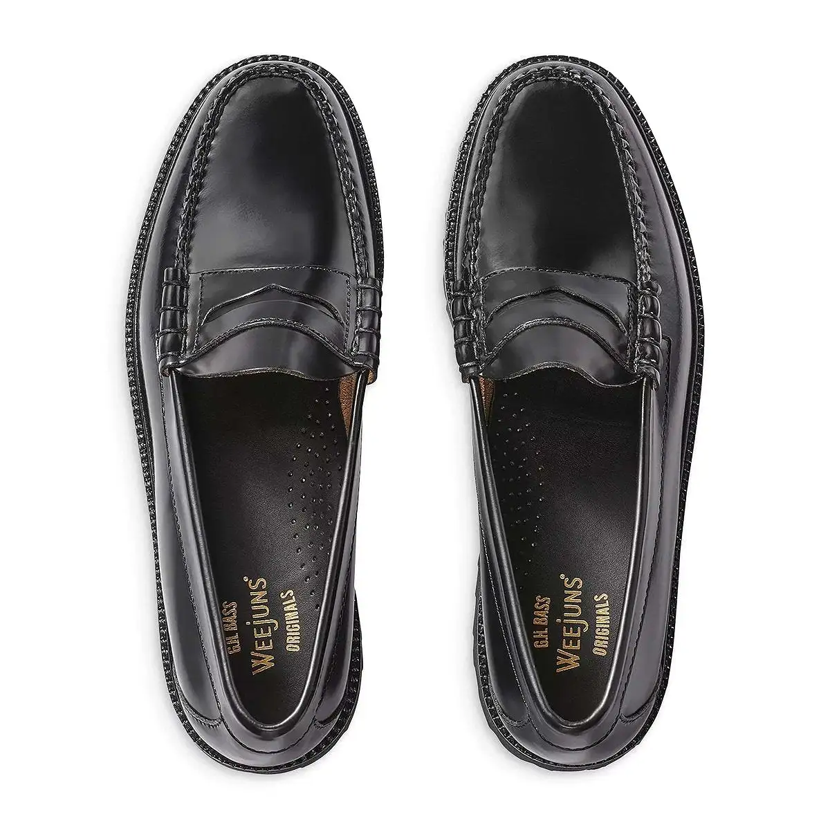 G.H. Bass Men's Larson Lug WeeJun Black